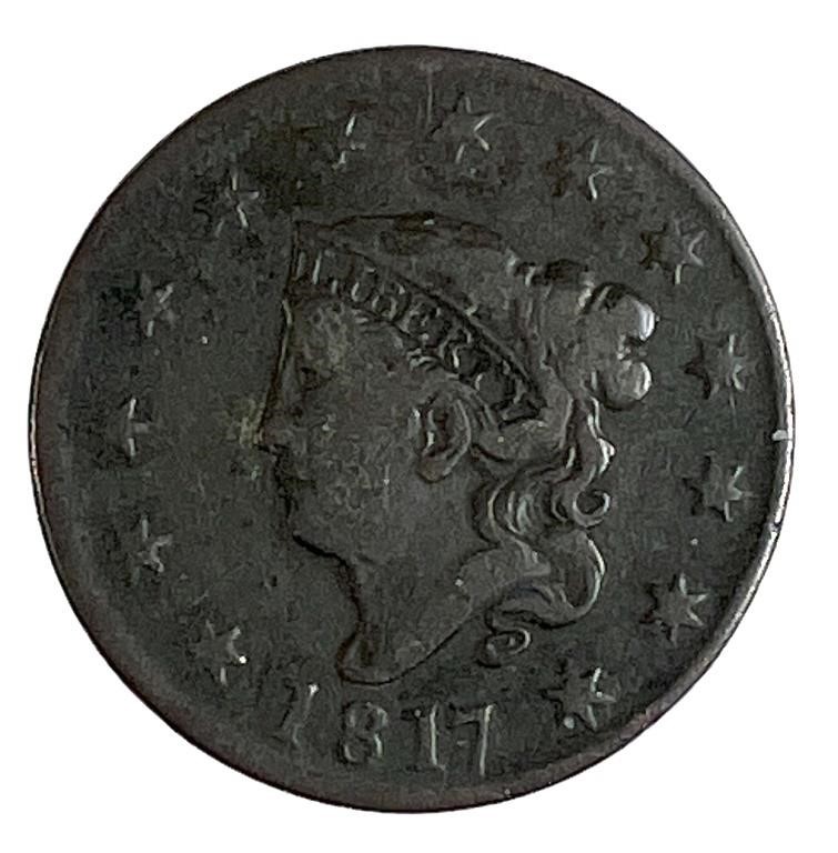 US 1817 1C 13 STARS CORONET HEAD 364105