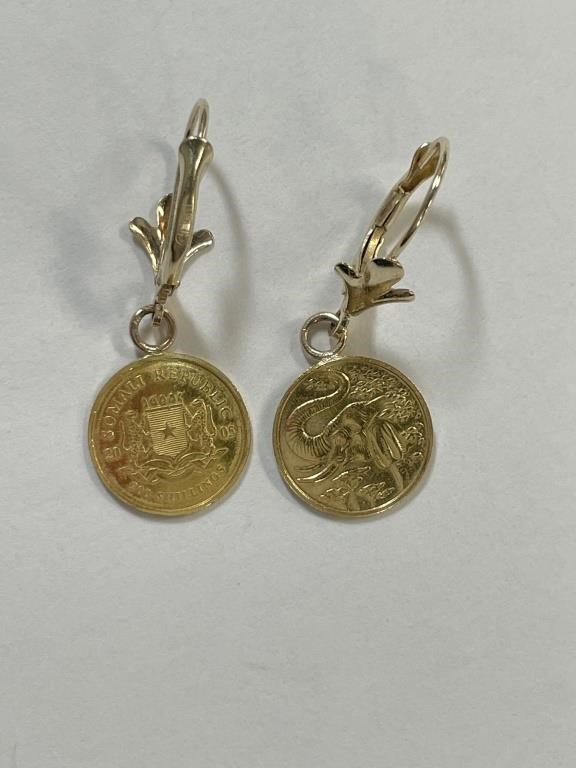 SOMALI COIN EARRINGSSomali republic 36411d