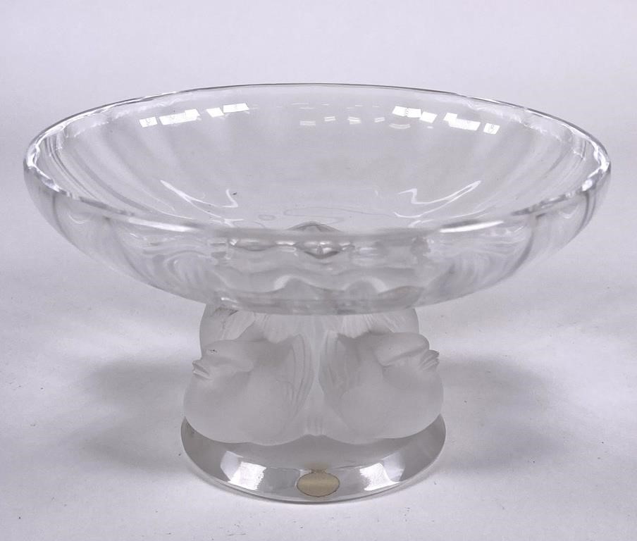 LALIQUE NOGENT SPARROW COMPOTE 3641ce