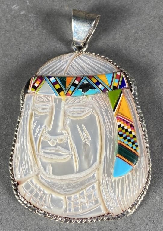 NATIVE AMERICAN MICRO INLAID PENDANT 36422f