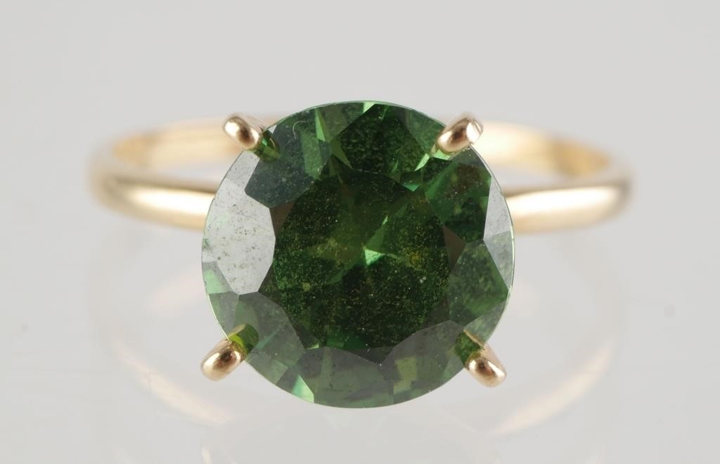 14K SOLITAIRE CUT EMERALD RING 364258