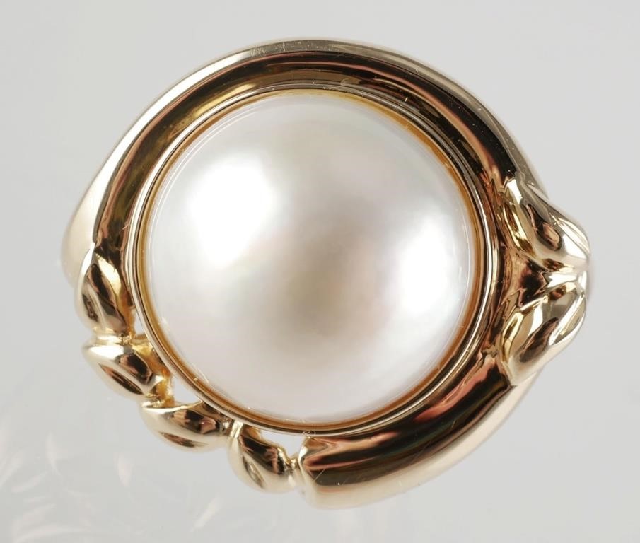 14K AKOYA PEARL RING SIZE 7.25This