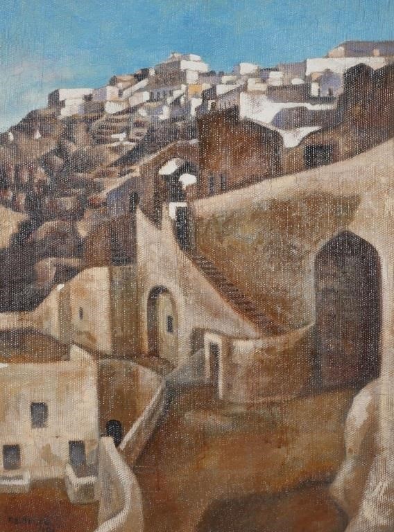 GREEK OIL ON CANVAS 1940 SIGNED  36425a