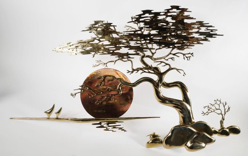 BIJAN BRASS MING TREE WALL ART,