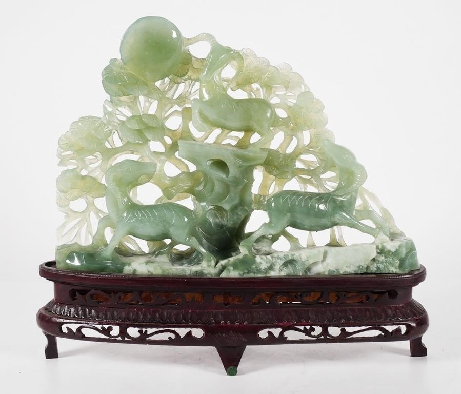 LARGE CHINESE JADE CARVING OF THREE 3642f5