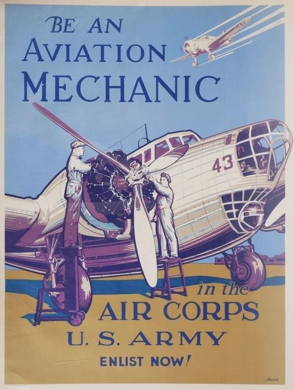 WWII ENLISTMENT POSTER AIRCRAFT