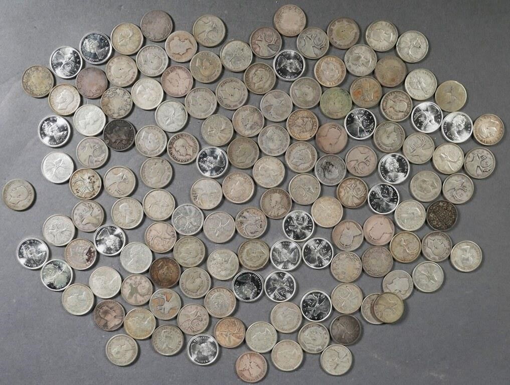 LOT OF CANADIAN SILVER QUARTERS