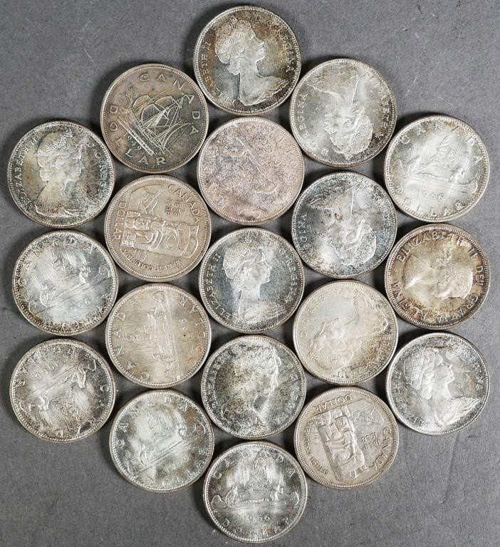 LOT OF CANADIAN SILVER DOLLARS