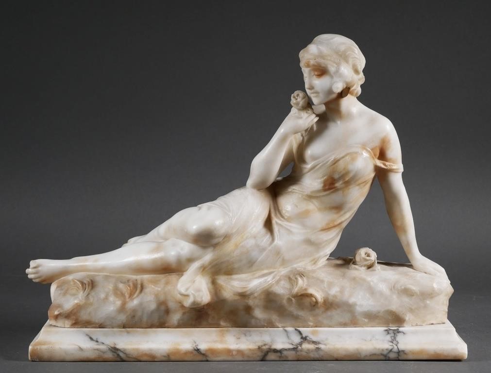 ART DECO MARBLE STATUE OF RECLINING 364317