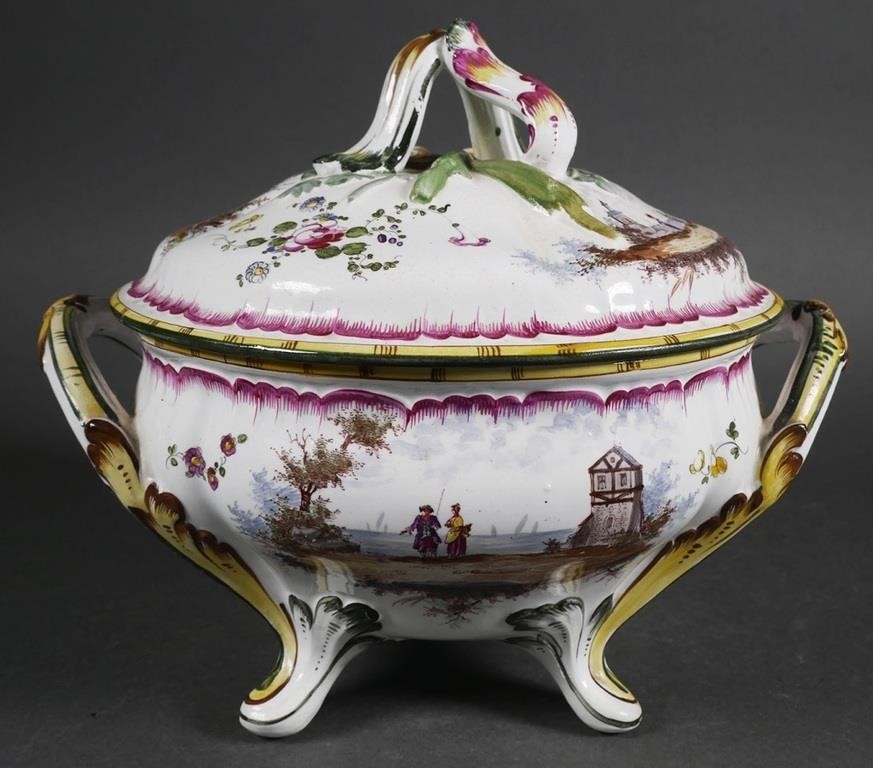 ANTIQUE FRENCH LIDDED BOWL A. CLERISSYFrench