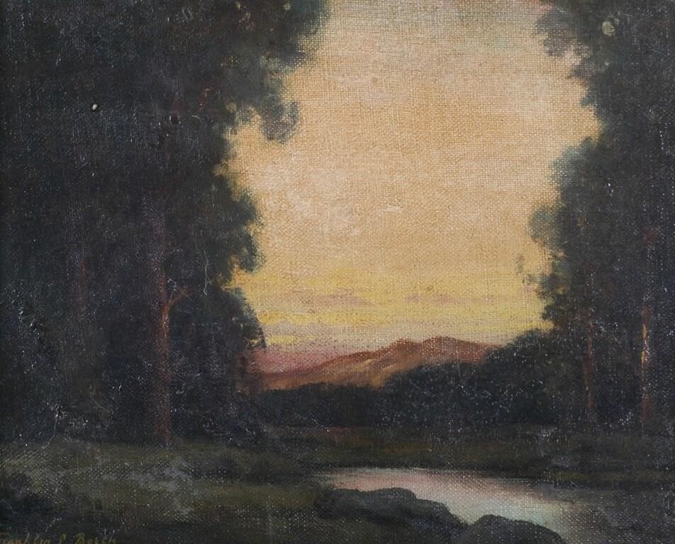 FRANKLIN BOOTH, OIL ON BOARD LANDSCAPEOil