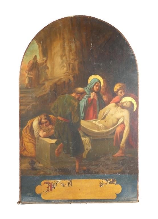 ANTIQUE RELIGIOUS PAINTING OF PASSION 36434b