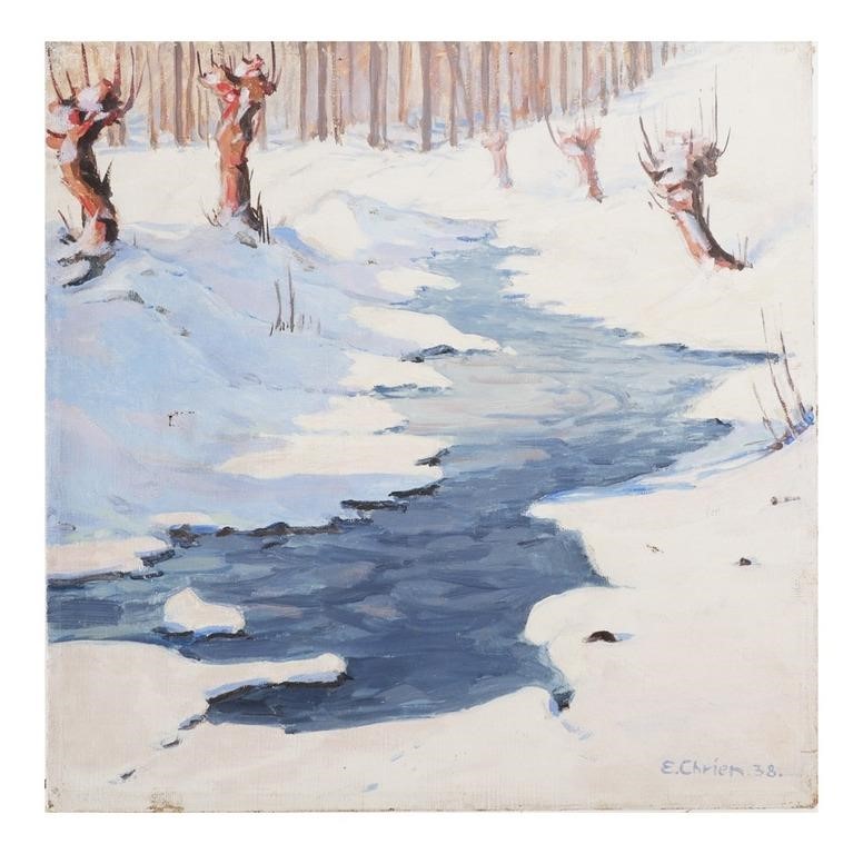 EUGEN CHRIEN WINTER SCENE O COil 364380