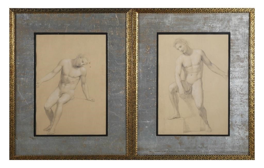 19THC FRENCH FIGURE DRAWINGSPair 364395