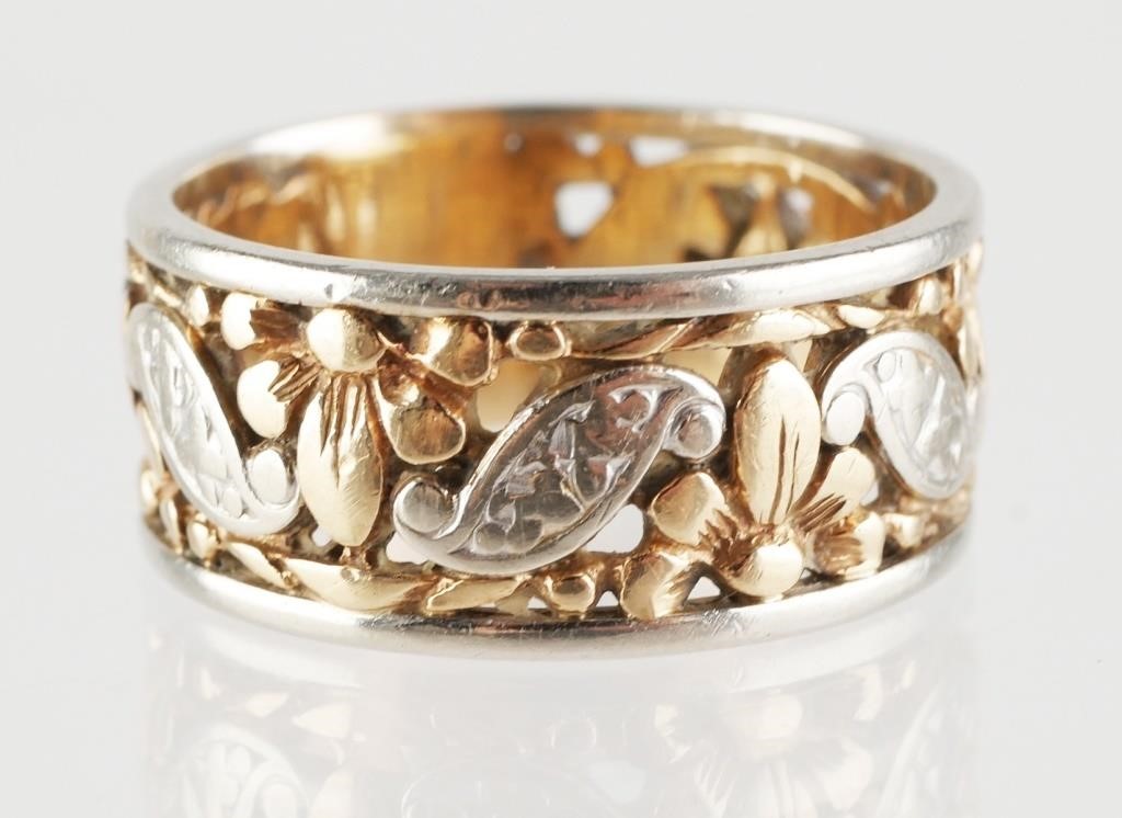 14K GOLD FLORAL BAND RING14k gold