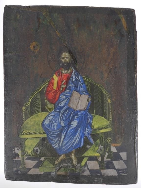 GREEK OR RUSSIAN HANDPAINTED ICONMeasures 3643e6