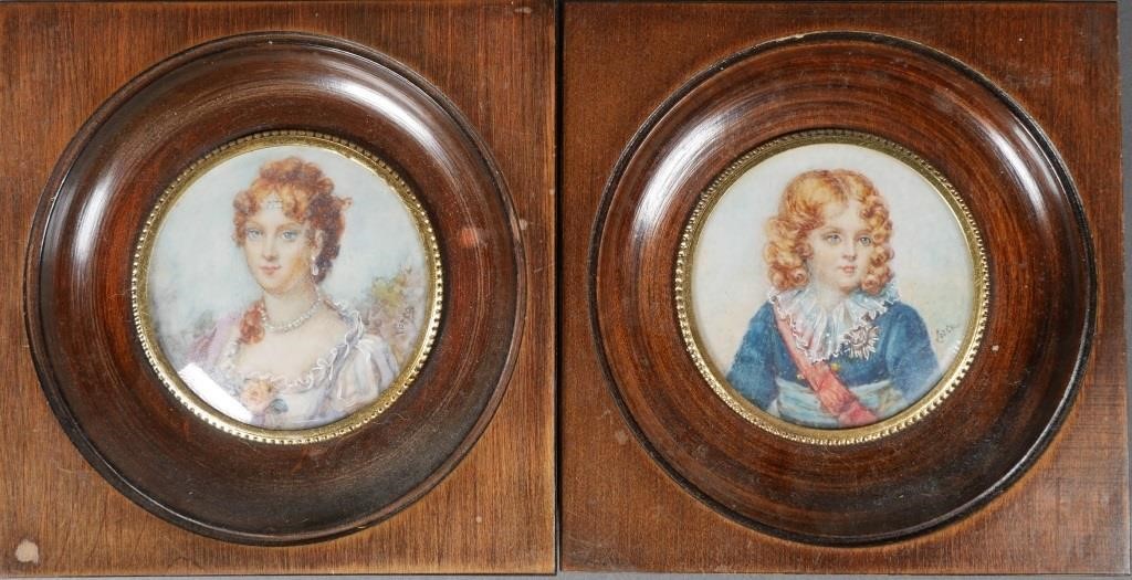 PAIR FRENCH MINIATURE PORTRAITSEach 364426