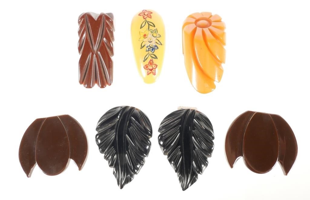 (7) VINTAGE BAKELITE HAIR CLIP