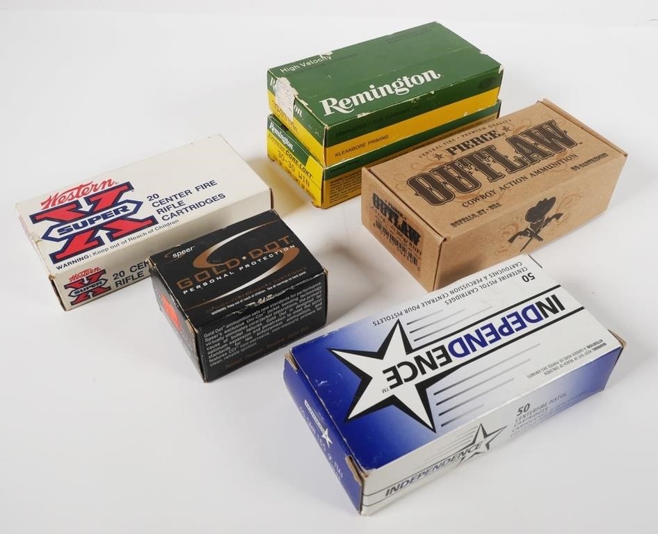 AMMO: (6) BOXES RIFLE PISTOL HANDGUN