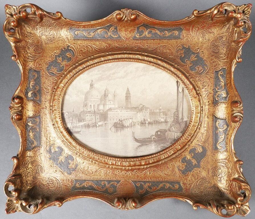 ANTIQUE FRAMED VENETIAN ENGRAVINGMeasures