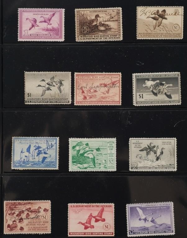  12 MIGRATORY BIRD HUNTING STAMPSCollection 3644ff