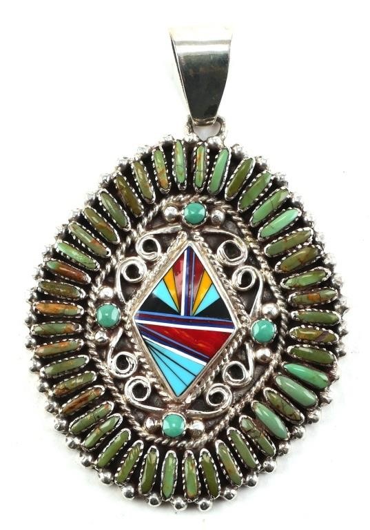 ZUNI STYLE STERLING SILVER PENDANTMeasures 36452e