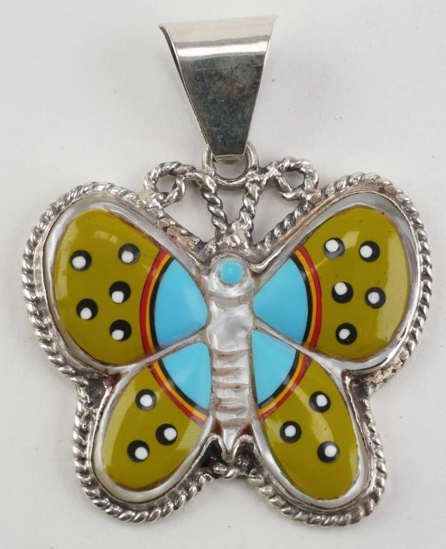 STERLING BUTTERFLY ENAMEL PENDANTContemporary 364531