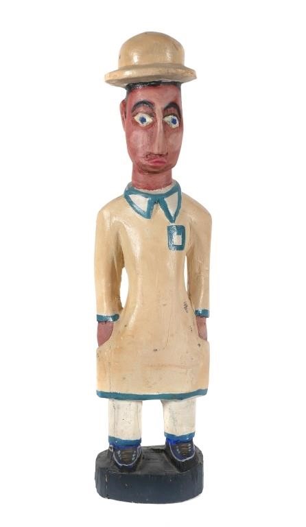 FOLK ART CARVED AFRICAN AMERICAN