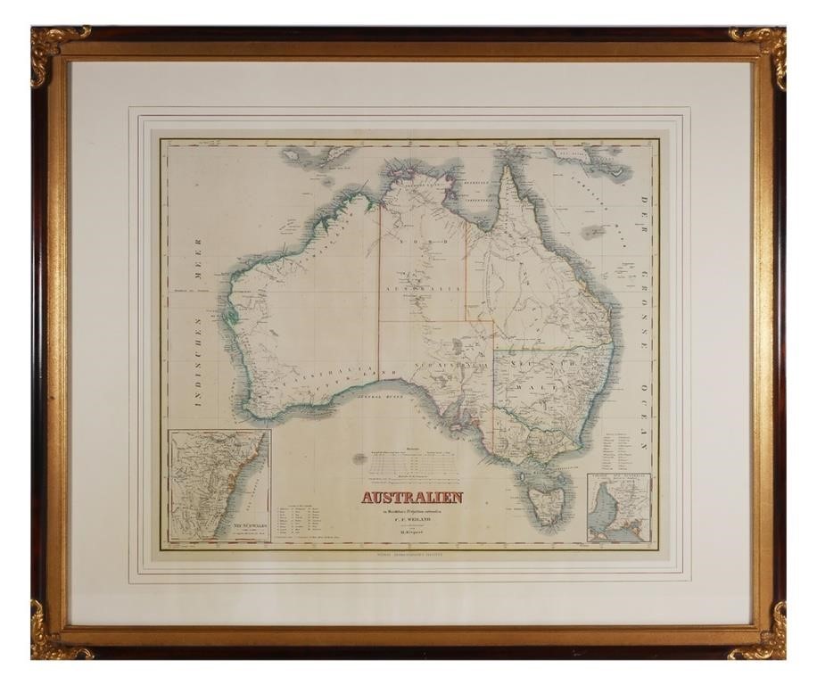 MAP - AUSTRALIA BY C.F. WEILAND, 1850SAustralian