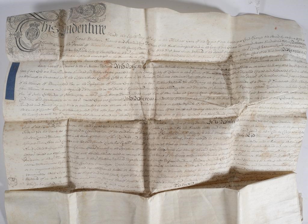 1756 VELLUM INDENTURE GEORGE IIMeasures 364556