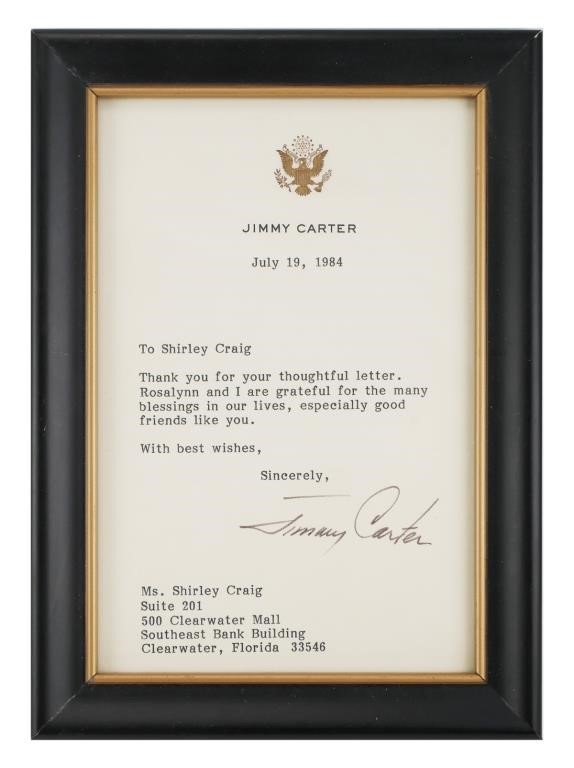 JIMMY CARTER SIGNED NOTENote signed 364562