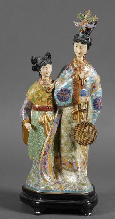 CHINESE CLOISONNE WOMEN FIGURECloisonne