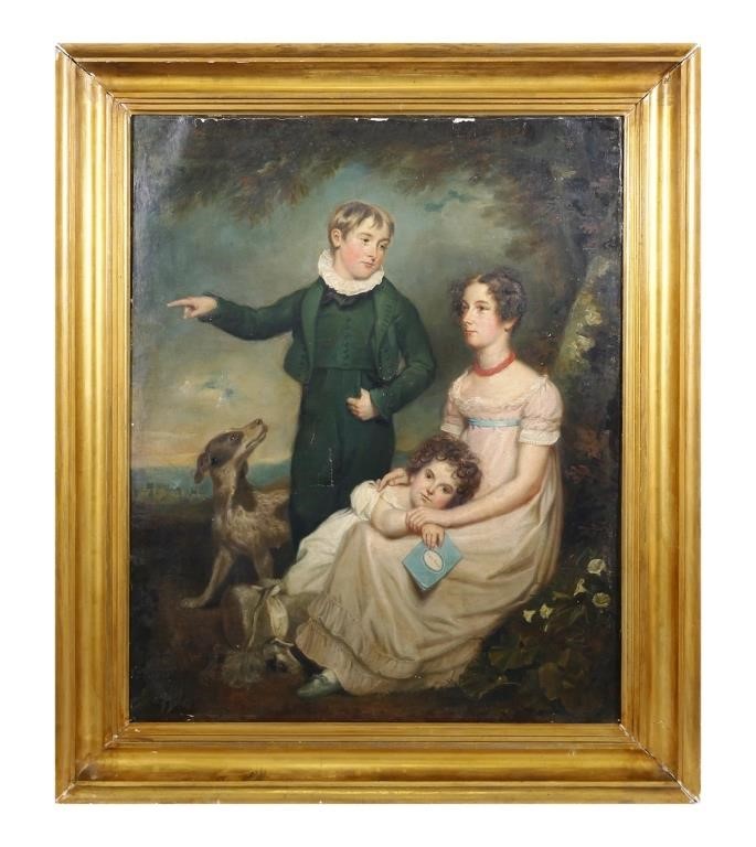 AMERICAN SCHOOL PAINTING OF MOTHER &