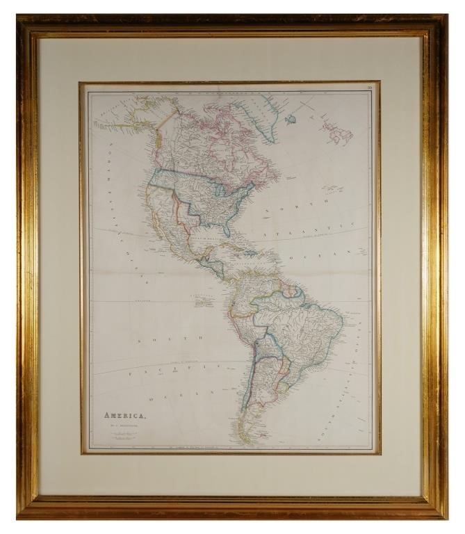 MAP - AMERICA, ARROWSMITH, 1858Hand