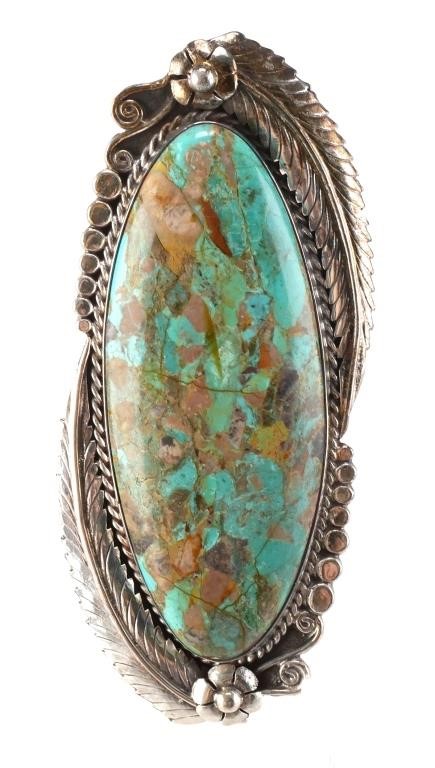 LARGE STERLING POLISHED TURQUOISE 36462c