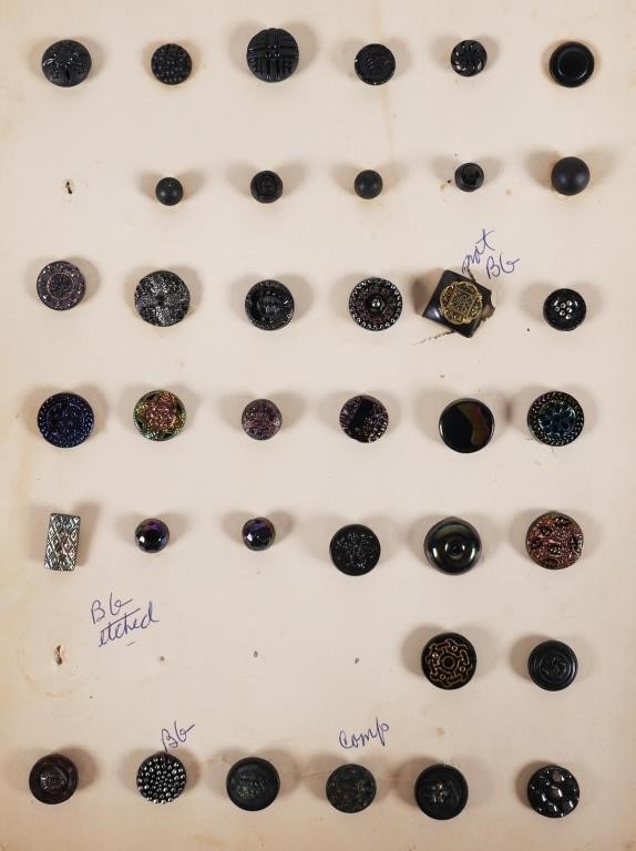 COLLECTION OF ANTIQUE BLACK GLASS BUTTONSCollection