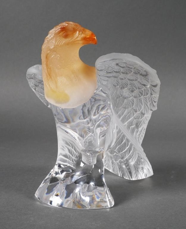 DAUM CRYSTAL PATE DE VERRE EAGLE SCULPTUREDaum