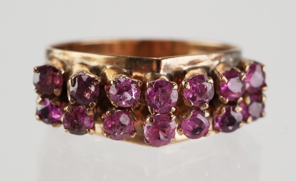 VINTAGE 14K GOLD AND RUBY RING14K rose