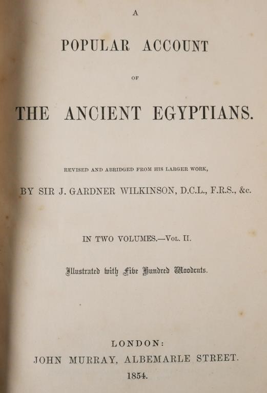 BOOK ANCIENT EGYPTIANS WILKINSON  3646ca