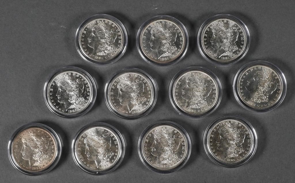 (11) BU 1881 S MORGAN SILVER DOLLARS