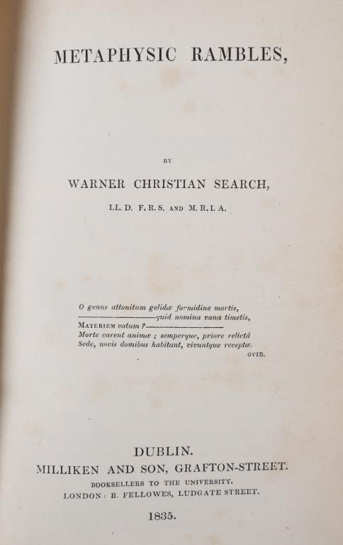 BOOK: METAPHYSIC RAMBLES, 1835—DROMOLAND