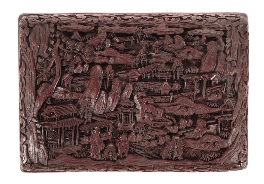 CHINESE CARVED CINNABAR LACQUER 36470e