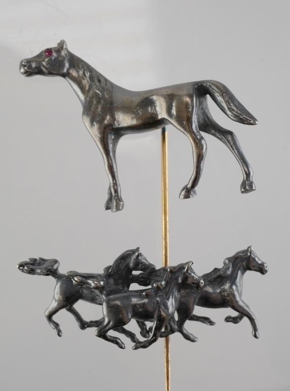 (2) VINTAGE STERLING SILVER HORSE