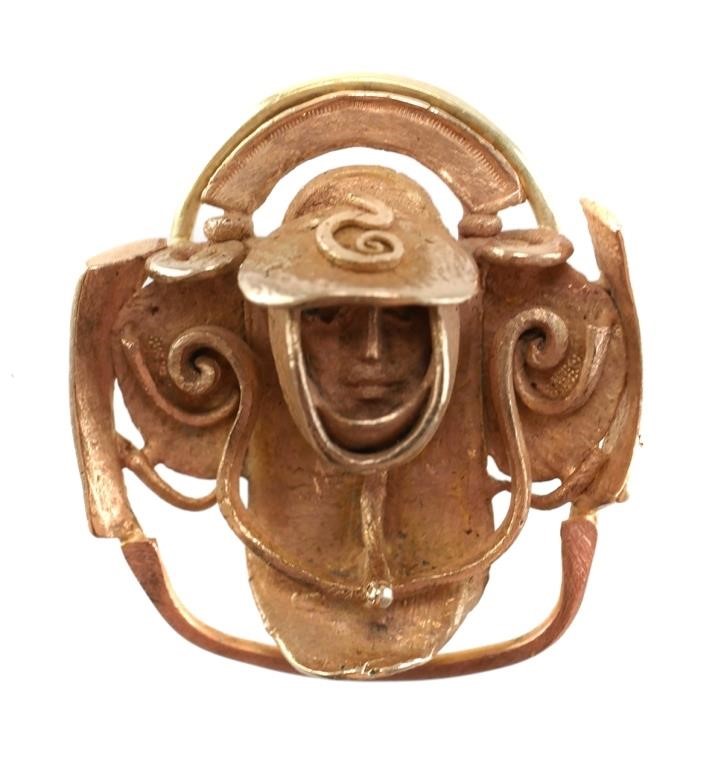 14K DRAPED FACE BROOCH PINContemporary 3647a0