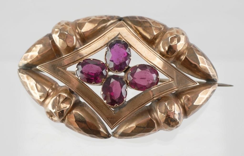 VINTAGE 10K GOLD AMETHYST OR GARNET 3647d5