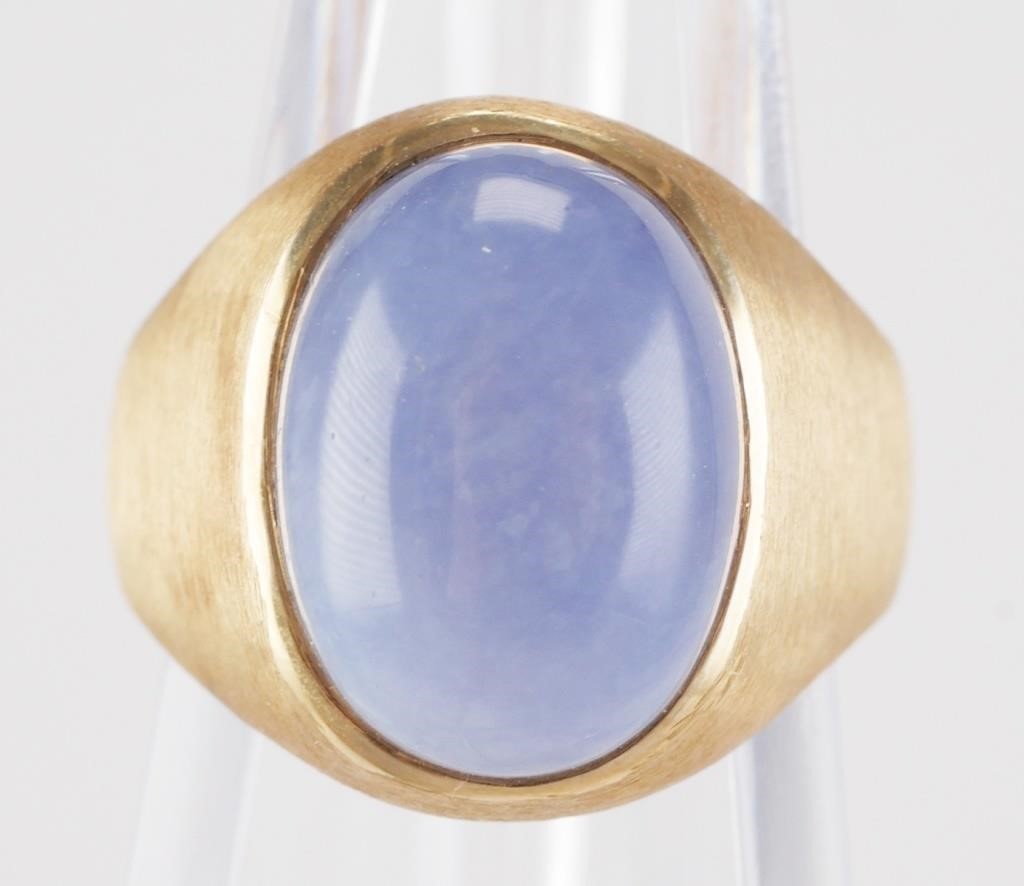 14K CHALCEDONY RINGLarge blue chalcedony 3647e9