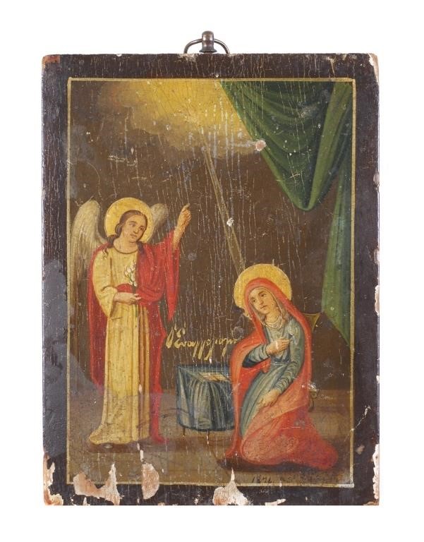 ANTIQUE GREEK ICON HAND PAINTEDSmall 364806