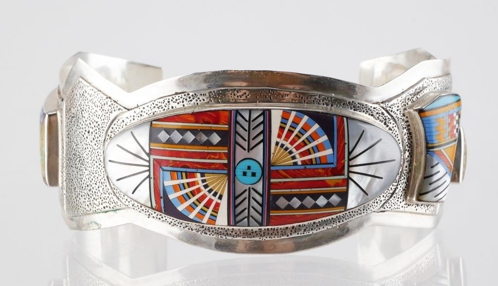 STERLING TURQUOISE MOP INLAY CUFF 364859