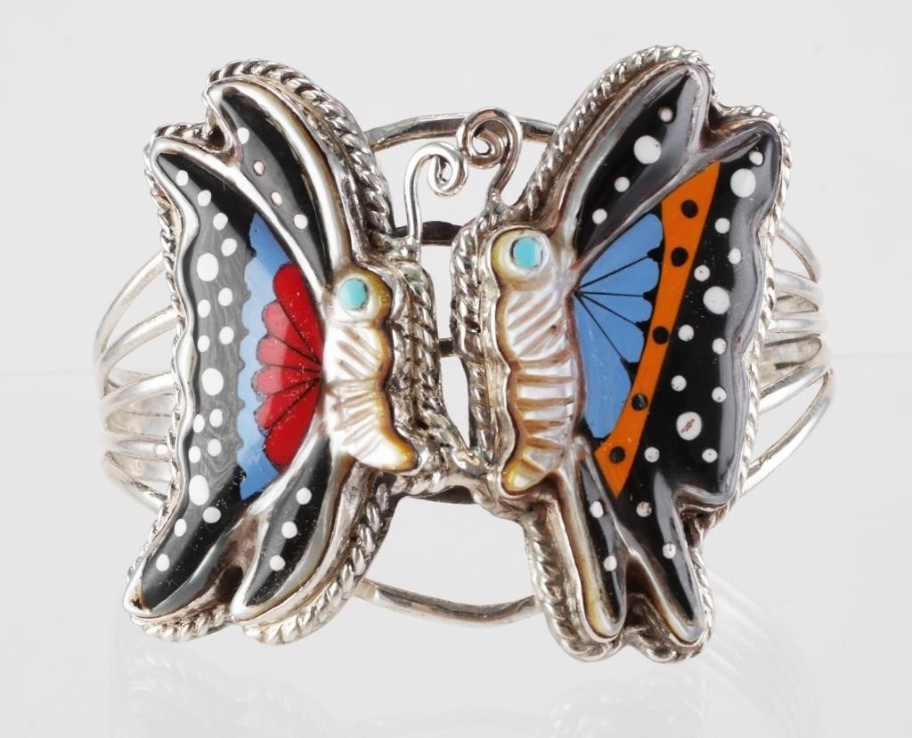 STERLING TURQUOISE BUTTERFLY INLAY 364856