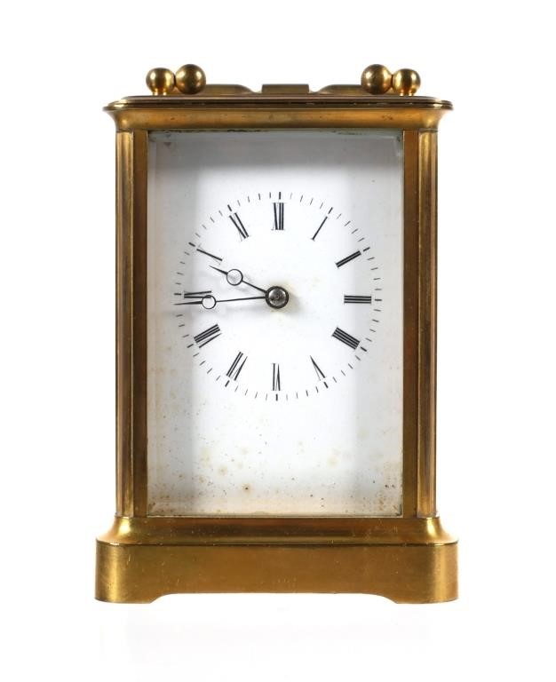 HENRI MARC FRENCH BRASS CARRIAGE CLOCKHenri